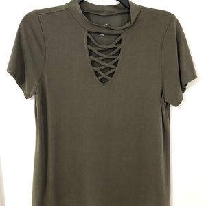 Alya army green choker top